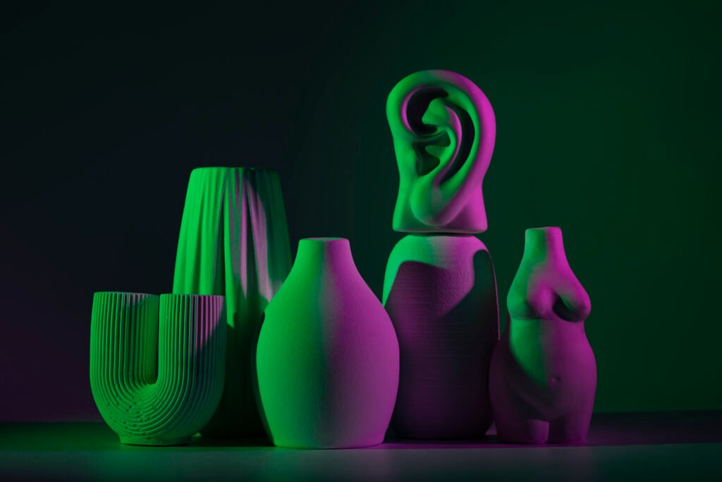 modern-vases-with-green-pink-light-assortment